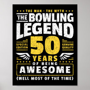 Poster 50e anniversaire Bowling 50 ans Old Bowler
