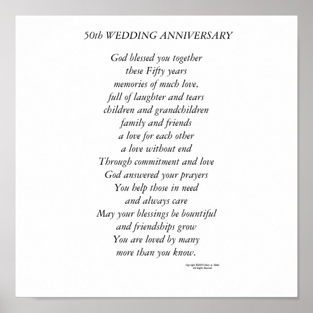 Poster 50e anniversaire du Mariage (Devant)