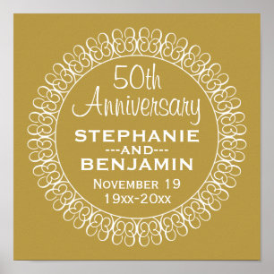 Poster 50e anniversaire du Mariage Personnalisé