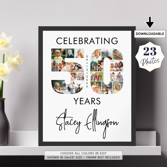 Poster 50e anniversaire Numéro 50 23 Photo Collage (Créateur téléchargé)