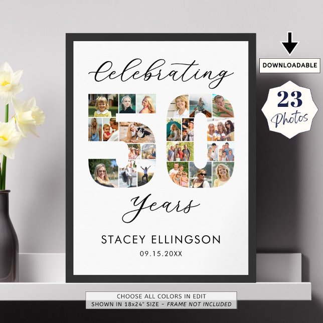Poster 50e anniversaire Numéro 50 23 Photo Collage (Créateur téléchargé)