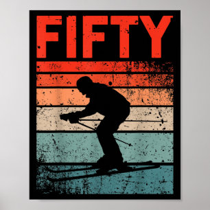 Poster 50e Anniversaire Ski Rétro Ski 50 ans Hommes