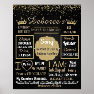 Poster 50th Birthday Party Chalkboard sign board