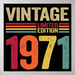 Poster 51 Years Old Gifts Vintage 1971 51th Birthday gift