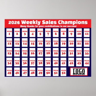 Poster 52 weekly winner employee volunteer 4x6 inch photo