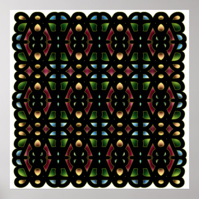 Poster 52x52 ou plus petit, couleur Motif Abstrait (Devant)