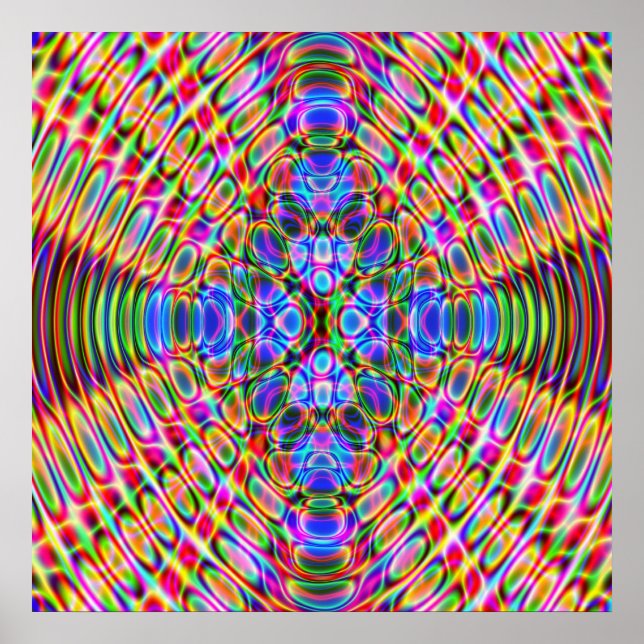 Poster 52x52 ou plus petit, Psychedelic Red Blue (Devant)