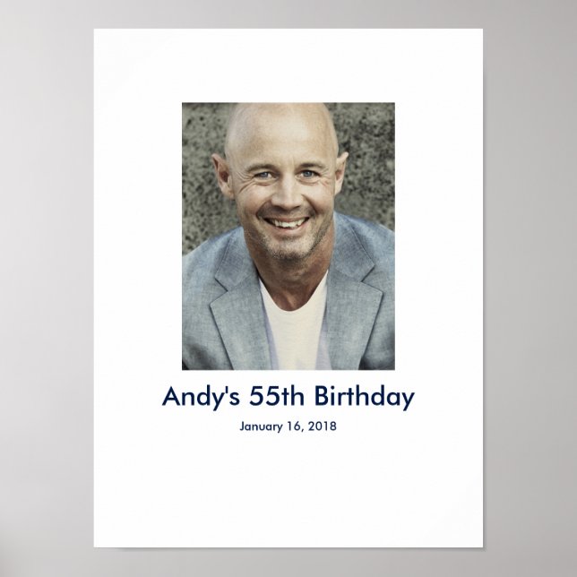 Poster 55e anniversaire photo personnalisée Se connecter  (Devant)