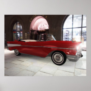 Poster '57 Chevy - Rouge - HAUTE Résolution!