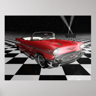 Poster '57 Chevy sur le damier