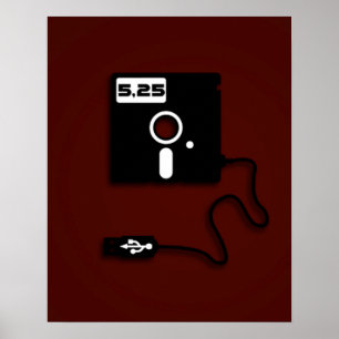 Poster 5.25-inch floppy disk USB Geek Nerd