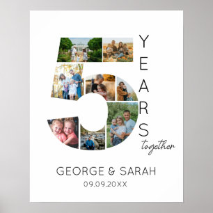Poster 5 ans Ensemble Photo Collage Anniversaire Mariage