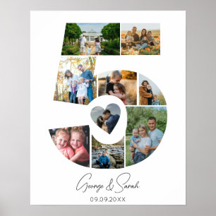 Poster 5 ans Ensemble Photo Collage Anniversaire Mariage