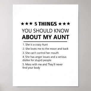 Poster 5 choses que vous devriez savoir sur ma tante nièc
