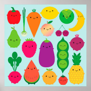 Poster 5 Fruits et légumes par jour