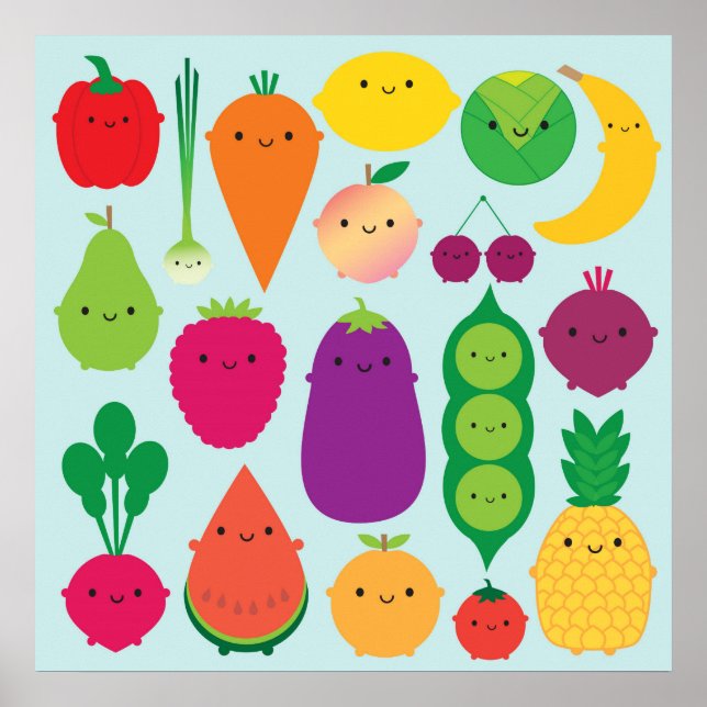 Poster 5 Fruits et légumes par jour (Devant)