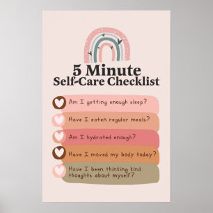 Poster 5 minutes Self-Care Checklist_Mental Health