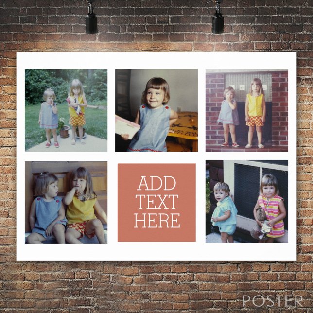 Poster 5 Photo Collage - bloc de texte simple - coucher d (Custom Poster)