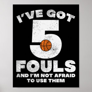 Poster 5 Pieds Pas Peur Basketball Amusant Baller Joueur