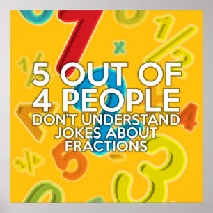 Poster 5 SUR 4 PERSONNES Math Joke