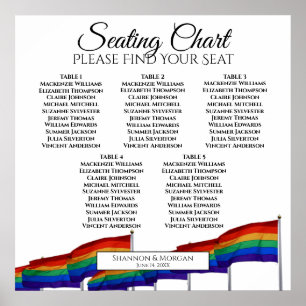 Poster 5 Table Drapeaux de la Fierté Gay Mariage Plan de