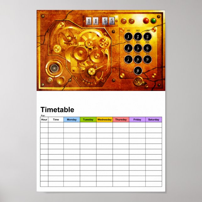 Poster 5 to of 12 Steampunk clock grunge (Devant)