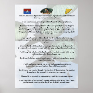 Poster 5e Groupe des forces spéciales Berets verts SFG SF