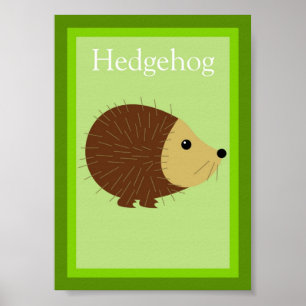 Poster 5X7 Hedgehog Forest Friends Wall Art