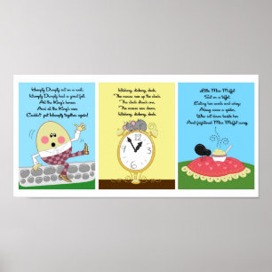 Poster 5x7 Humpty Hickory Miss Muffet Kids Room Wall Art