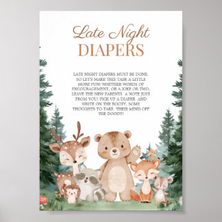 Poster 5x7 Lange Nuit Couches Boho Woodland Bébé Fête P