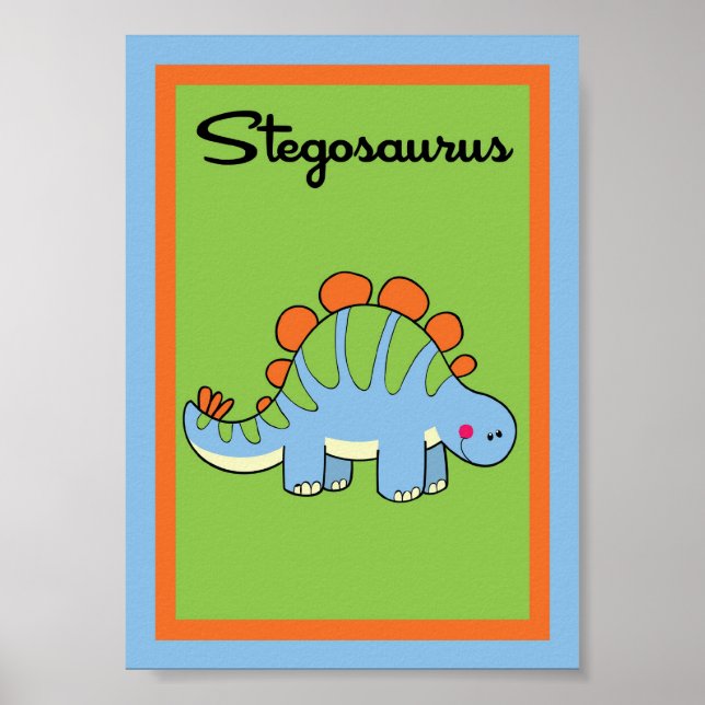 Poster 5X7 Stegosaurus Dinosaures (Devant)