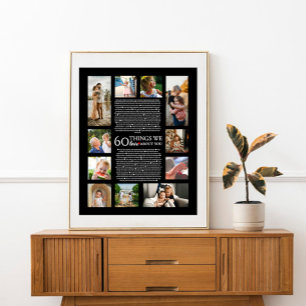Poster 60 choses que nous aimons à propos de vous anniver