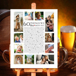 Poster 60 choses que nous aimons à propos de vous photo c