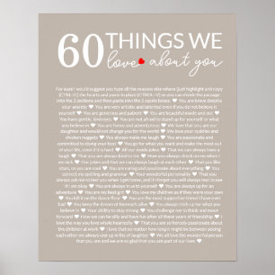 Poster 60 choses que nous aimons à votre sujet, 70e 80e a