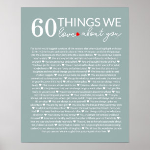 Poster 60 choses que nous aimons à votre sujet, 70e 80e a