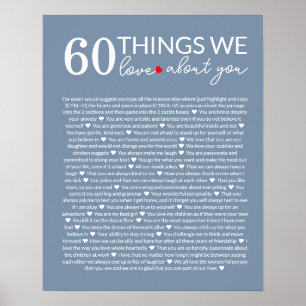 Poster 60 choses que nous aimons à votre sujet, 70e 80e a