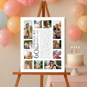 Poster 60 choses que nous aimons de toi collage photo d'a