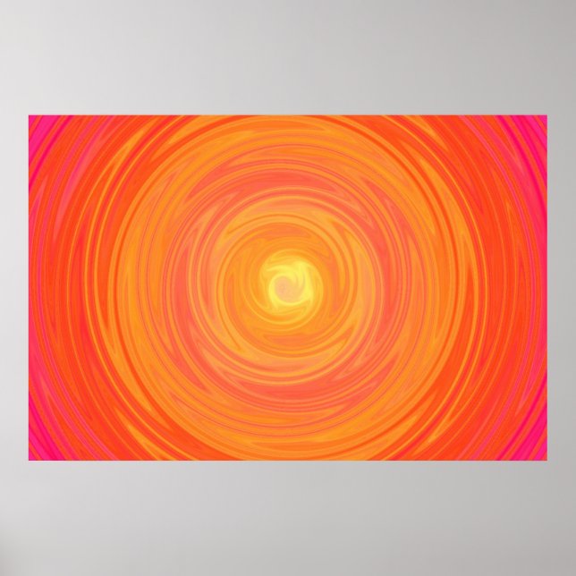 Poster 60 Gradient - Psychédélique orange jaune (Devant)