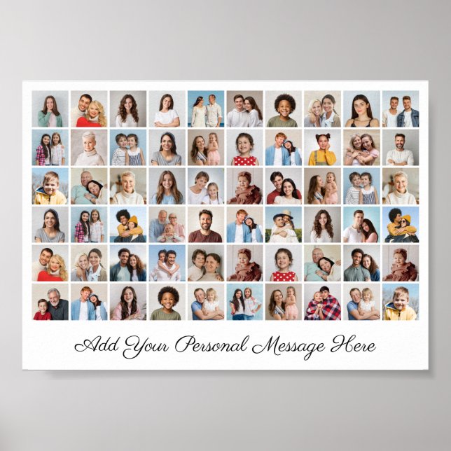Poster 60 Photo Collage Ajouter Votre Propre Voeux (Devant)