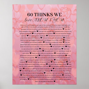 Poster 60 Raisons pour lesquelles nous vous aimons