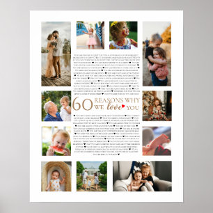 Poster 60 raisons pour lesquelles nous vous aimons 80e 60