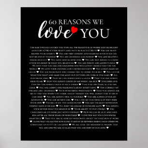Poster 60 raisons pour lesquelles nous vous aimons 80e 60