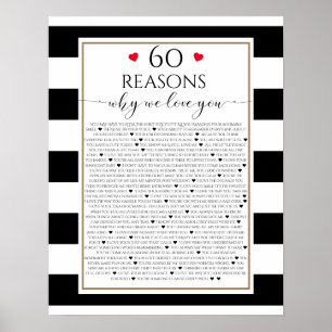 Poster 60 Raisons pour lesquelles nous vous aimons cadeau