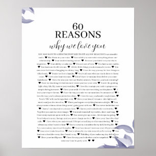 Poster 60 Raisons pour lesquelles nous vous aimons cadeau