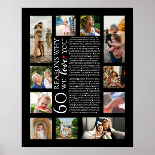 Poster 60 raisons pour lesquelles nous vous aimons collag