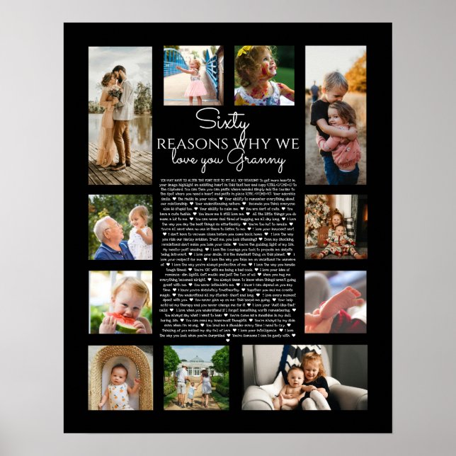 Poster 60 raisons pour lesquelles nous vous aimons photo  (Devant)