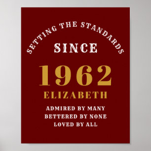 Poster 60e anniversaire 1962 Elégant Red Gold Chic