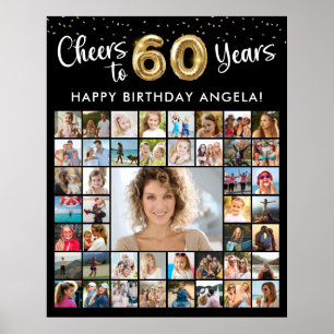 Poster 60e anniversaire 45 Collage de photos À vos années