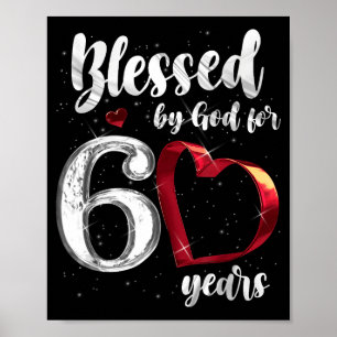 Poster 60e anniversaire bénis par Dieu pendant 60 ans d'a