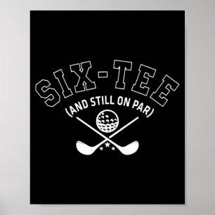 Poster 60e anniversaire de golf Papa Grand-père Six- et s
